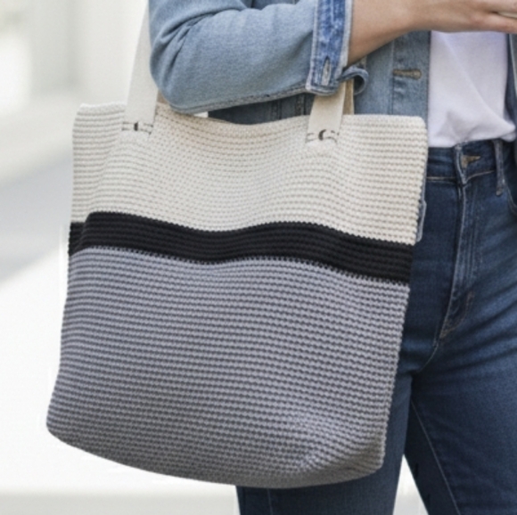 The Sak Large Knit Crochet Tote Bag - Picture 2 of 9